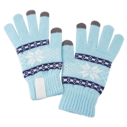 Сенсорные перчатки Снежинка, голубые 