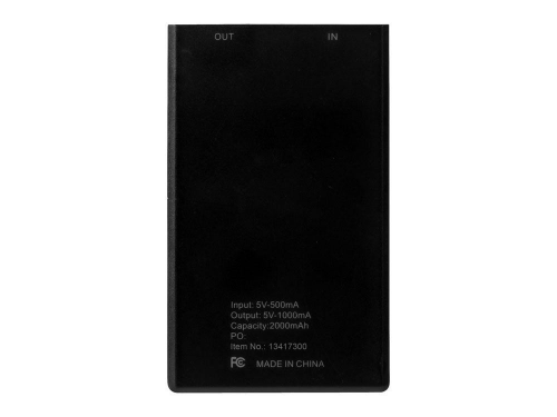 Изображение Портативное зарядное устройство Slim Credit Card, 2000 mAh черное