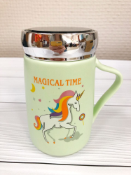 Кружка Единорог magical time на 500 мл, с крышкой